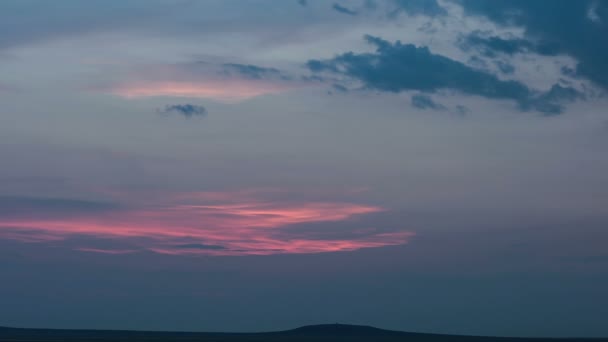 Rimson ηλιοβασίλεμα της στέπας — Αρχείο Βίντεο