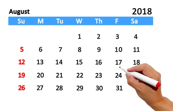 Hand Lyfta Fram Datum Kalender — Stockfoto