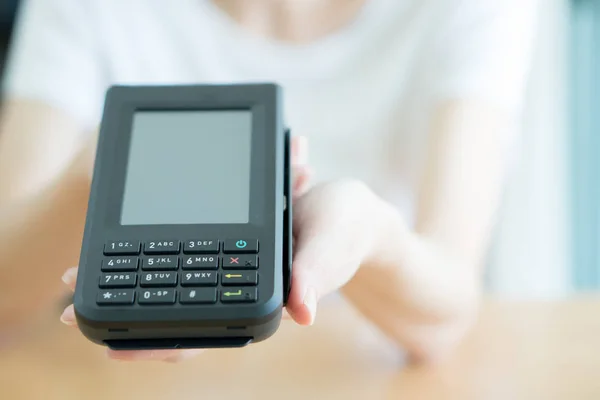 Close-up on a contactless payment device — Stock Photo, Image