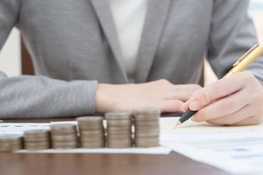 Ataş, sikke ile Businesswonan grafik