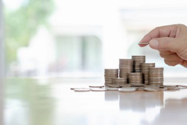 Sikke yığını, iş ve Finans kavramı içine veren el