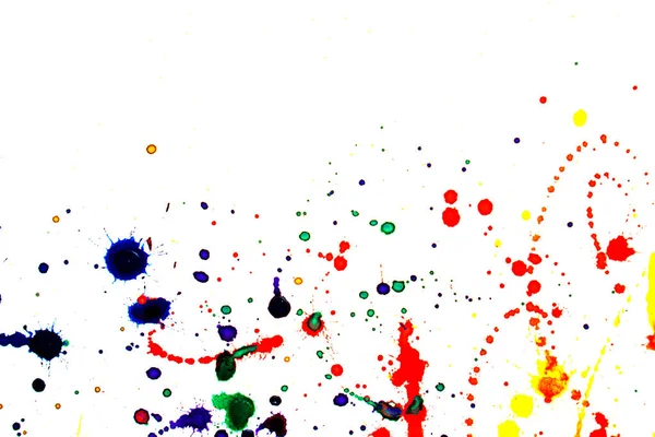 Abstract kleurrijk aquarel splatters op wit — Stockfoto