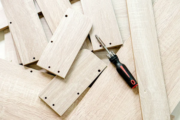 Parti in legno per mobili fai da te — Foto Stock