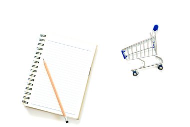 Beyaz arkaplan üzerindeki alışveriş kavramı izole et