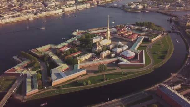 Петропавловская крепость в Петербурге — стоковое видео
