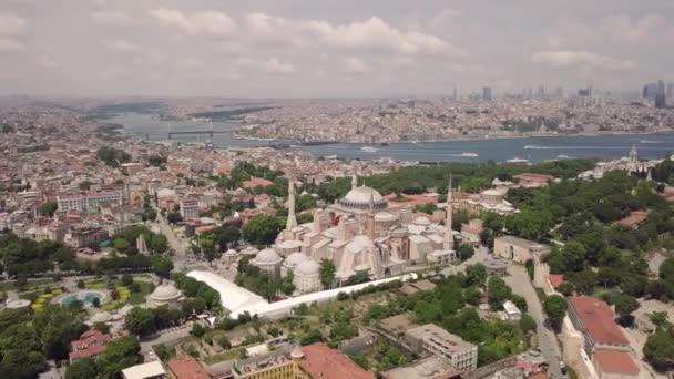 A légi felvétel a Hagia Sophia — Stock videók