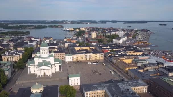Katedra w Helsinkach i Plac Senatu — Wideo stockowe