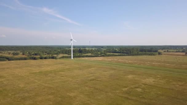 Vue aérienne du parc éolien — Video