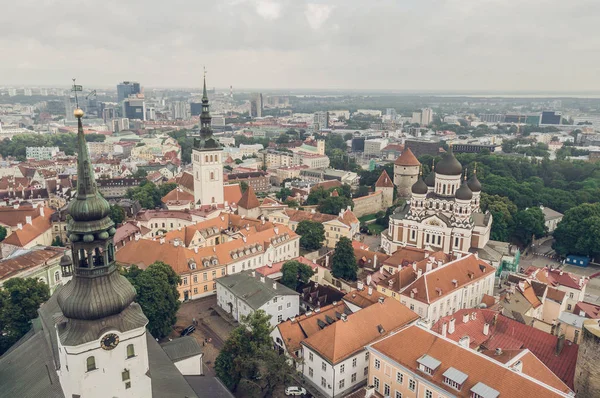 Вид с воздуха на город Таллинн — стоковое фото