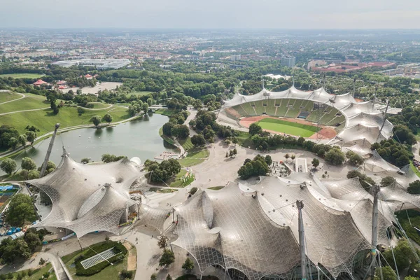 Vista aérea del parque olímpico de Munich — Foto de Stock