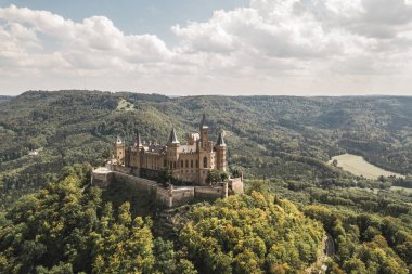 Aerial view of Hohenzollern castle clipart