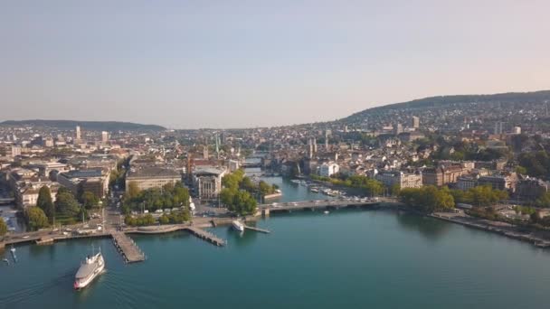 Stadsgezicht van Zürich — Stockvideo