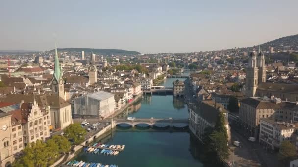 Paesaggio urbano di Zurigo — Video Stock