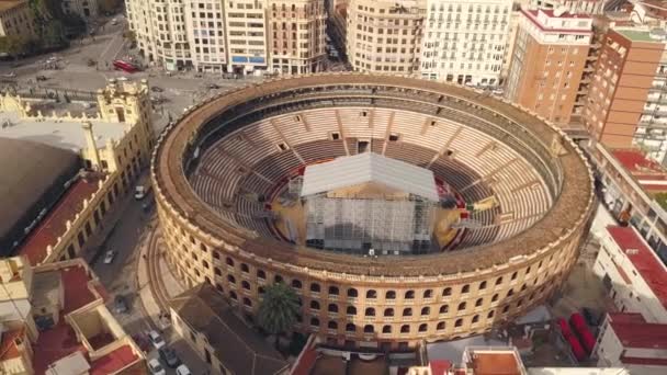 Arena walk byków w Walencji, widok z lotu ptaka — Wideo stockowe