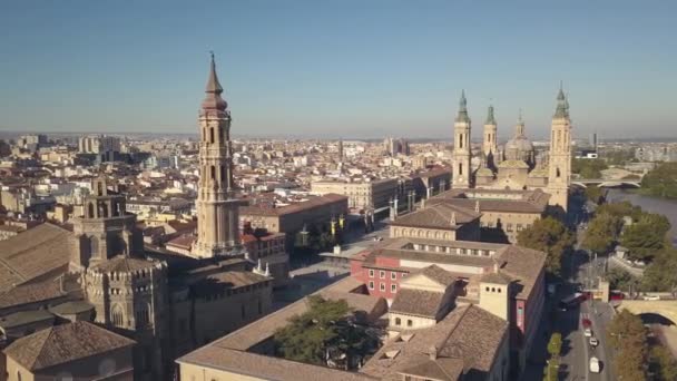 Stadtbild von Zaragoza — Stockvideo