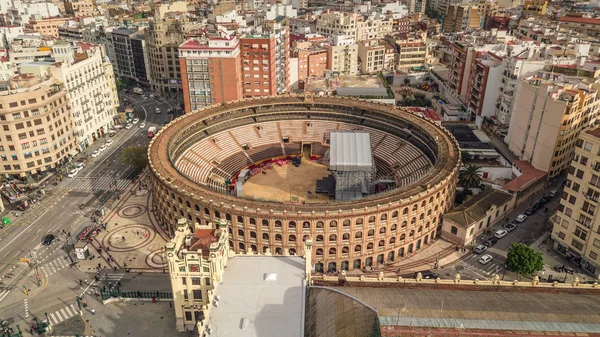 Plaza de toros de Valencia, vista aérea — Foto de Stock