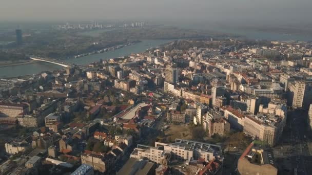 Flygfoto över Belgrad — Stockvideo