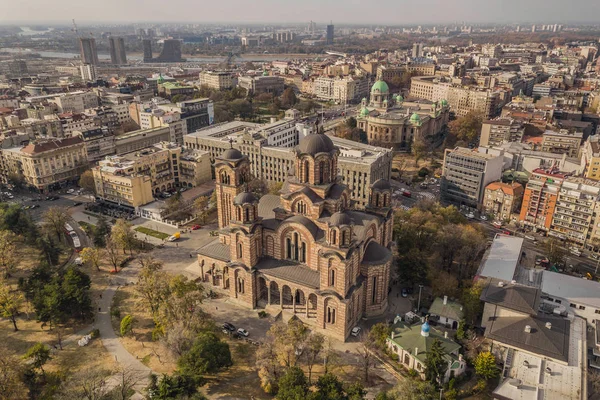 Вид с воздуха на церковь Святого Марка — стоковое фото