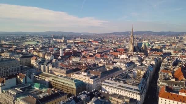Вид с воздуха на Вену — стоковое видео