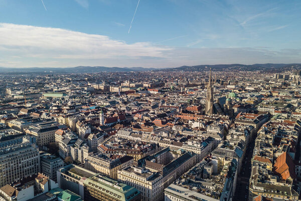 Aerial view of Vienna at sunny day