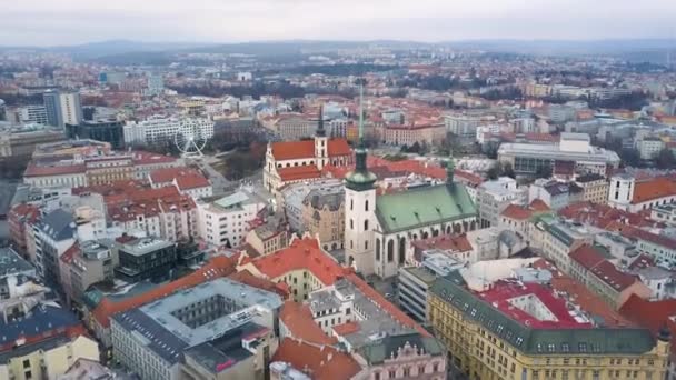 Stadtbild von Brno in der Tschechischen Republik — Stockvideo