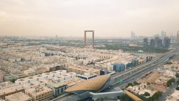 Vista aérea de Dubai Frame — Vídeos de Stock