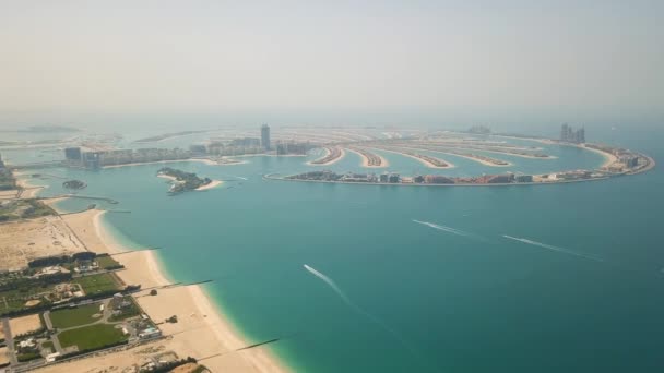 Aerial view of Palm Jumeirah island — Stock Video