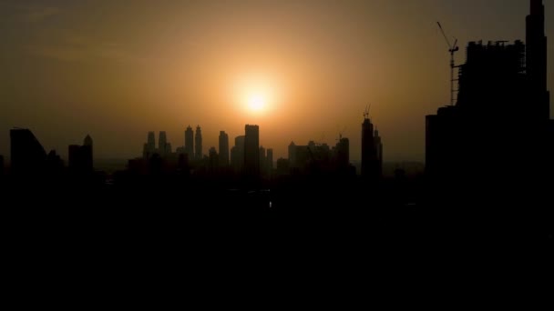 Dubai Innenstadt Sensen vor Sonnenuntergang — Stockvideo