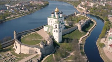 Pskov Kremlin havadan görünümü