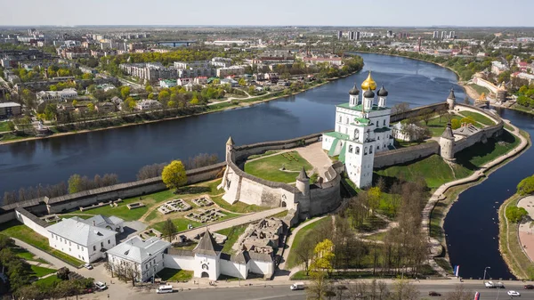 Veduta aerea del Cremlino a Pskov — Foto Stock