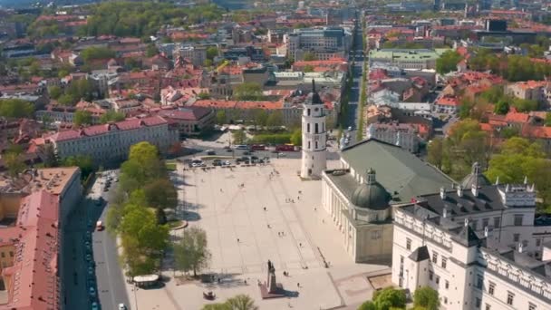 Veduta aerea della città vecchia di Vilnius — Video Stock