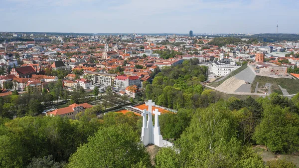 Veduta aerea della città vecchia di Vilnius — Foto Stock