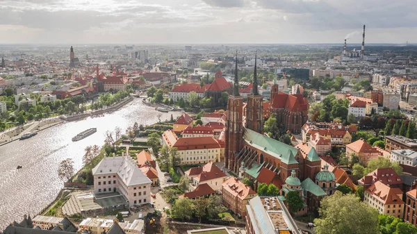 Вид с воздуха на Вроцлав — стоковое фото