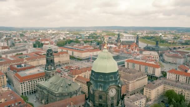 Flygfoto över Dresden — Stockvideo