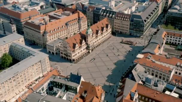 Historische marktplein in Leipzig — Stockvideo