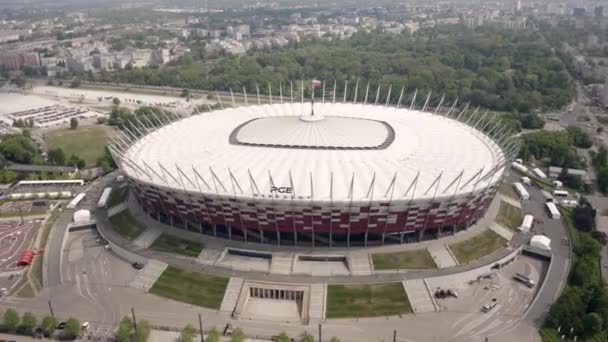 Luftaufnahme des pge narodowy Stadions in Warschau — Stockvideo