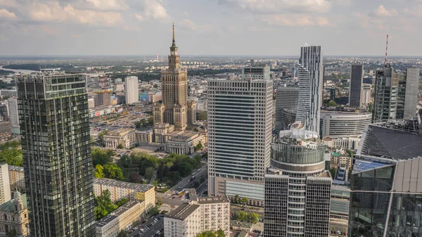 Vista aérea del centro de Varsovia — Foto de Stock