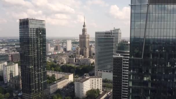 Εναέρια θέα στο κέντρο της Βαρσοβίας — Αρχείο Βίντεο