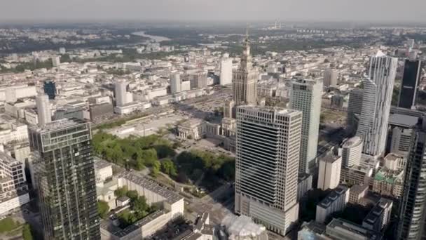 Εναέρια θέα στο κέντρο της Βαρσοβίας — Αρχείο Βίντεο
