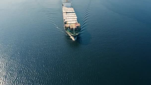Containerschiff fährt auf See — Stockvideo