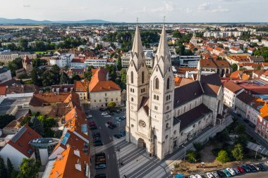 Wiener Neustadt Katedrali'nin havadan görünümü
