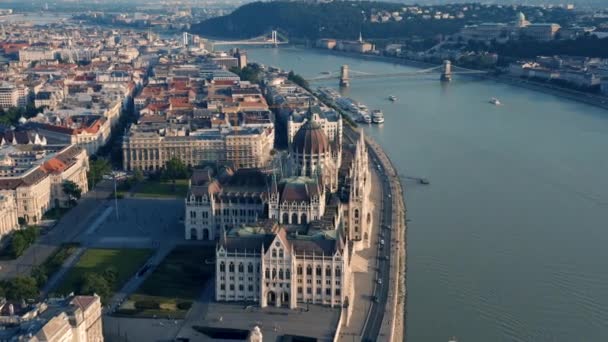 匈牙利布达佩斯的议会 — 图库视频影像
