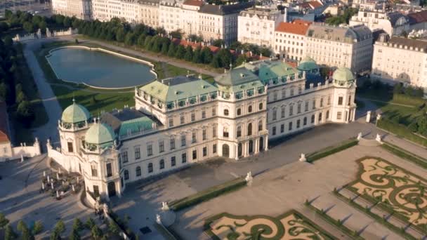 Vista aérea del Palacio Belvedere — Vídeo de stock