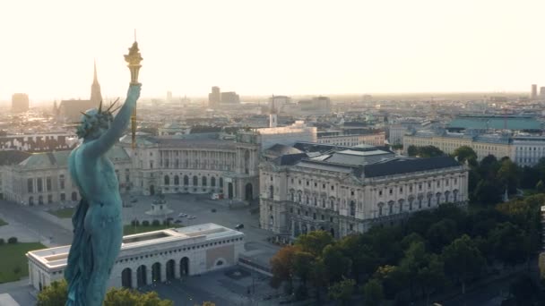 Stadtzentrum von Wien am frühen Morgen — Stockvideo