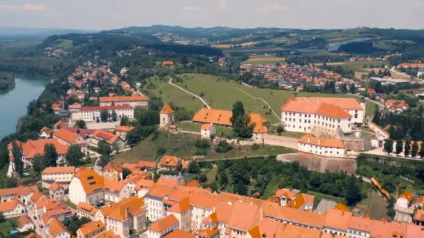 Ptuj 'un hava görüntüsü — Stok video