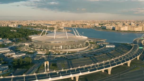 Aerial view of Gazprom Arena — Stock Video