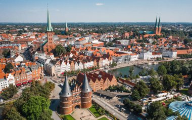 Lubeck şehrinin manzarası