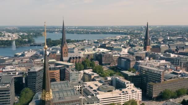 Aerial view of Hamburg — Stock Video