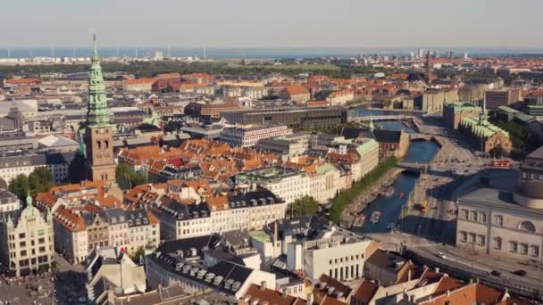 Stadsgezicht van Kopenhagen — Stockvideo