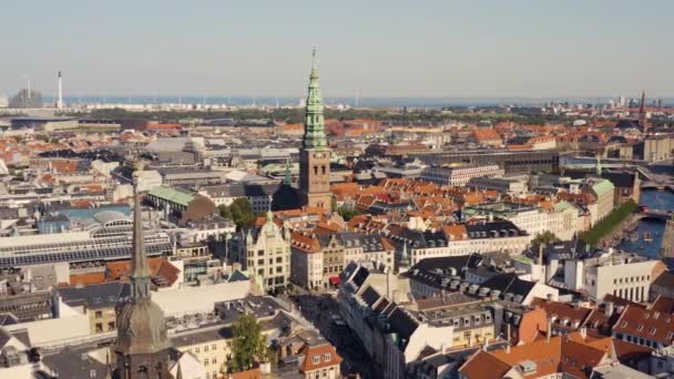 Stadsgezicht van Kopenhagen — Stockvideo